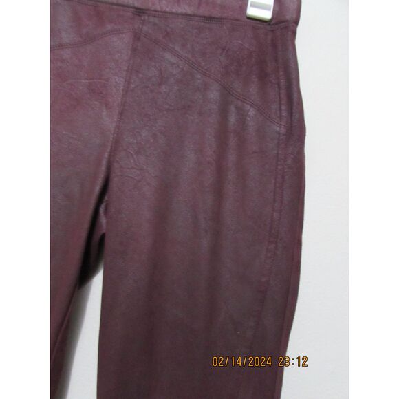 FREE PEOPLE SIZE XS LEATHER SUEDE LOOK LEGGINGS REDDISH BROWN BOHO NWOT FESTIVAL - Picture 3 of 9